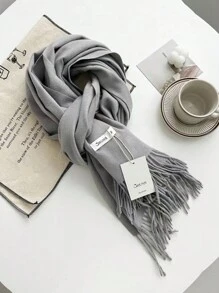 FADZOYLE 1pc Knitted Women Winter Scarf Silky Soft Pashmina Feel Shawls And Wraps Beach Cover Up Sarong For Wedding And Gift Evening Dresses Travel Office Large Solid Color Tassel Scarves Accessories Women - 250g Solid Color Scarf - View 25