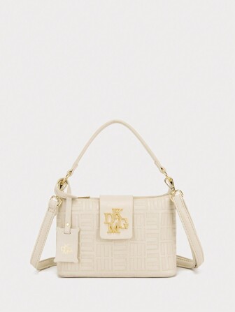 DK DKMG VANESSAMAY&DKMG 1pc Solid Color Embossed Ornament With Free PU Shoulder Bag, Adjustable Strap Suitable For Women Daily Use