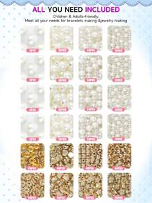 890pcs Bracelet, Necklace, Hair Accessories, Charm DIY Pearl Jewelry Making Kit, Adult Craft Beading Supplies, Birthday Party, Valentine's Day, Christmas Gift