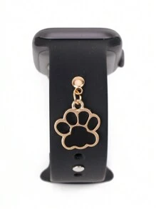 1pc Metal Cat & Dog Paw Watch Band Decoration Charm -Compatible With Apple Watch Band Accessories Compatible With Apple Watch Silicone Strap Series Decor Ring Nails