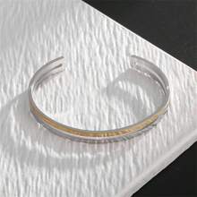 SeuSuk Unisex Stainless Steel C-Shaped Bangle Bracelet, Simple & Stylish Daily Accessory