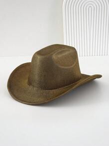 1pc Unisex Shiny Solid Color Cowboy Hat, Luxury Sparkly Bling Cowgirl Hat, Novelty Punk Style Wide-Brimmed Hat For Bridesmaids, Brides Or Gifts In 2024 Wedding Essentials, Girlcore, Silver Charm, BR Tropical Fashion Spring Summer Bright Colors, New Retro Outdoorsy Style Suitable For Boho Vacay, Parties, Western-Themed Activities, Gatherings, Engagements, Cosplay, Graduations, Costume Balls, Festivals, Weddings, Birthday Celebrations, Music Festivals, Coming-Of-Age Ceremonies. Halloween