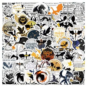 60 PCS Fourth Wing Stickers Pack, Dragon Rider Stickers, Vinyl Decal Stickers For Laptop, Water Bottle, Stickers For Kids, Toddlers, Teens, Planner Stickers As Christmas Gifts Back To School
