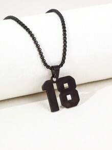 1 Pieza Collar De Colgante De Bola Deportiva De Béisbol/rugby De Camiseta Con Número De 0 A 99 De Acero Inoxidable
