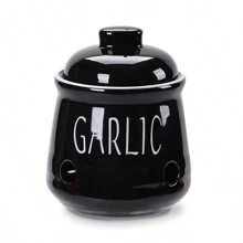 1pc Ceramic Garlic Keeper With Lid And Breathable Holes, Garlic Storage Container For Counter To Keep Your Garlic Cloves Fresh Longer - Garlic Storage Jar - View 15