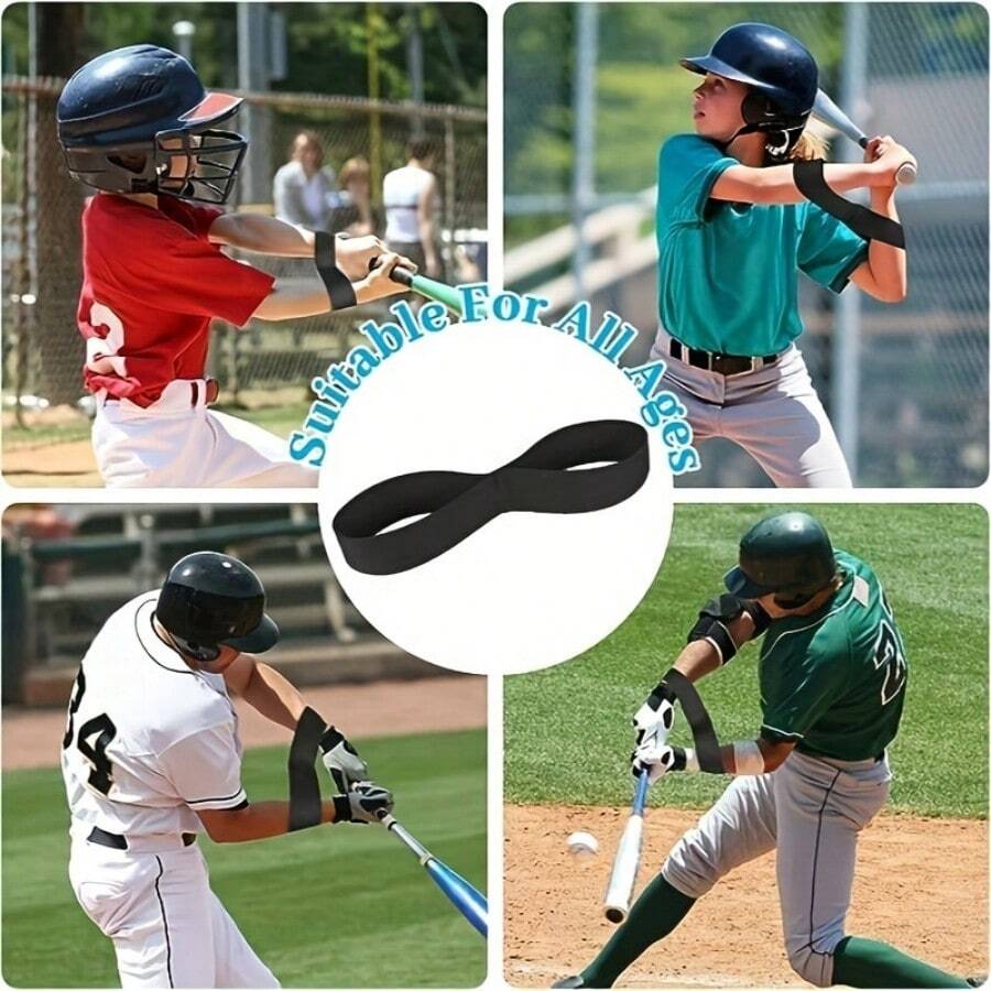 Baseball Swing Training Aid, Elastic Golf Ball Hitting Strap, Improves Your Swing Ability, Ideal For Ball Hitting Practice And Training, Random Style Delivery - Black - View 1