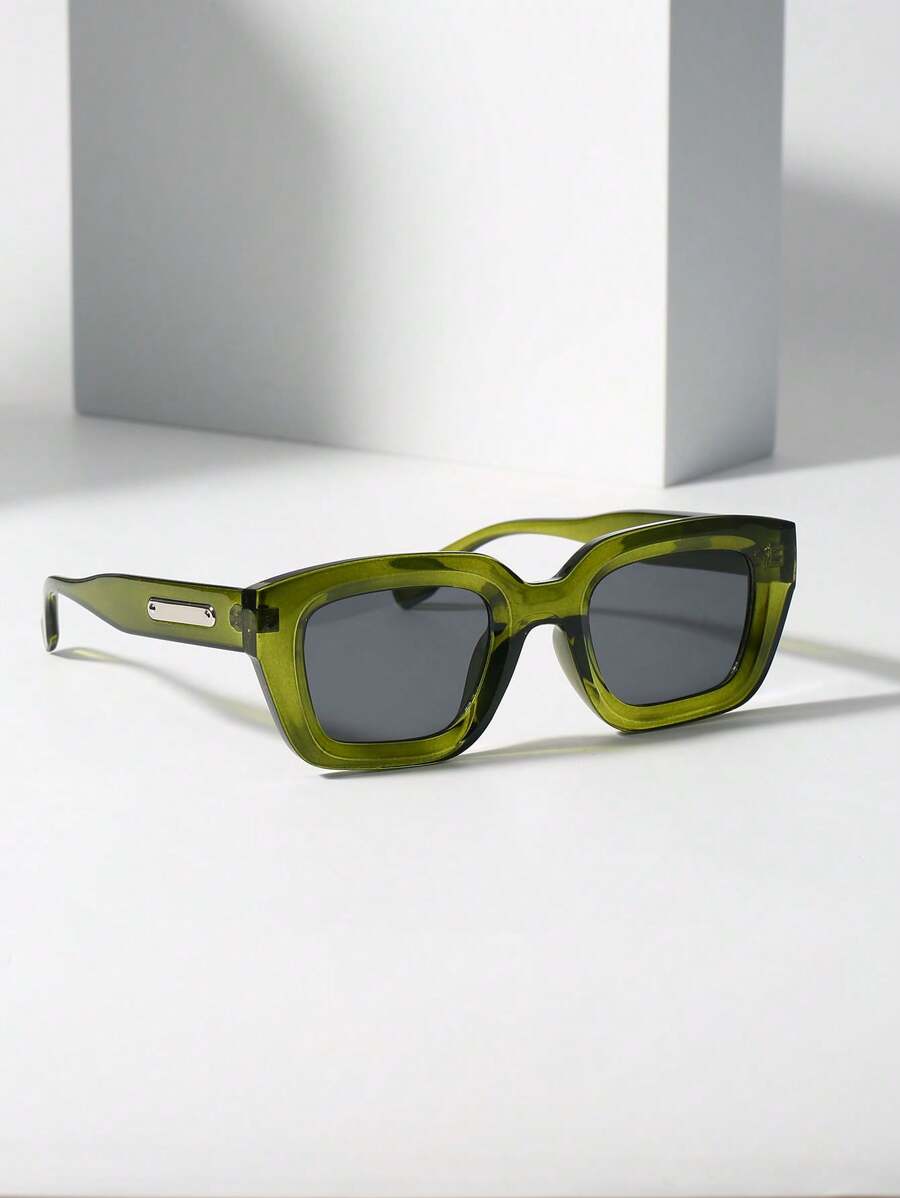 1pc Square Shaped Versatile Fashion Glasses For Slimming Effect Shades Beach Accessories Beach Accessories For Women Glasses Shades Basics Fall Winter Women Outfits Clothes Business Casual Gifts For Summer Beach Vacation,Outdoor,Travel