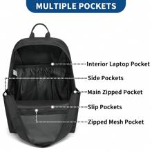 School Backpack 21L Lightweight Travel Daypack 15.6 Inch Laptop Bookbag Organised Compartments Breathable Straps For Girls Boys Teens College Students Men Women - Black - View 7