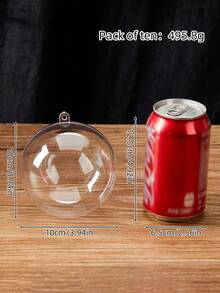 20 piezas de adornos navideños transparentes de PS, esferas huecas de plástico para decoraciones de Navidad - transparente - Ver 4