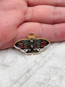 10pcs Mix Sun Moon Moth Insect Charms, For Jewelry Making Alloy Enamel Butterfly Pendants, Diy Phone Chains Necklace Pendants Findings - A - View 7