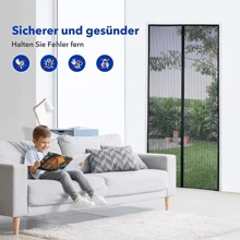 Cortina Magnética Mosquitera Para Puerta De Malla Importadora Tim ChengLeody - Negro - Ver 4