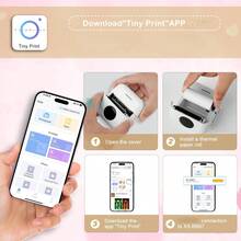 Mini Portable Printer, Inkless Sticker Printer With 10 Rolls Paper, Mini Thermal Printer For Notes/Photos/Stickers/Labels/Receipts, Pocket Printer Compatible With Iphone, Android Phone & Tablet - White Printer With 10Rolls Paper - View 5