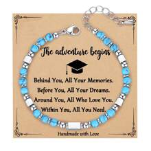 Regalo de graduación 2024 para ella, chicas, mujeres. Pulsera de graduación de acero inoxidable con  de piedras preciosas y caja de regalo única con diseño de gorra para la graduación de la escuela secundaria, universidad, jardín de infancia, 5to y 8vo grado. - Multicolor - Ver 12