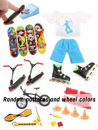 Juego completo y profesional de monopatín de dedo con mini rampa y obstáculos | Parque de patinaje DIY para principiantes | Incluye monopatín de dedo, bicicleta de aleación, tabla de surf y talla grande