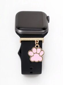 1pc Metal Cat & Dog Paw Watch Band Decoration Charm -Compatible With Apple Watch Band Accessories Compatible With Apple Watch Silicone Strap Series Decor Ring Nails