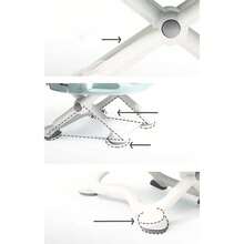 1 Pc Booster Seat For Dining Table, Lightweight Compact Fold Travel Booster Seat, Removable Tray And Adjustable Hight - Grey - View 7