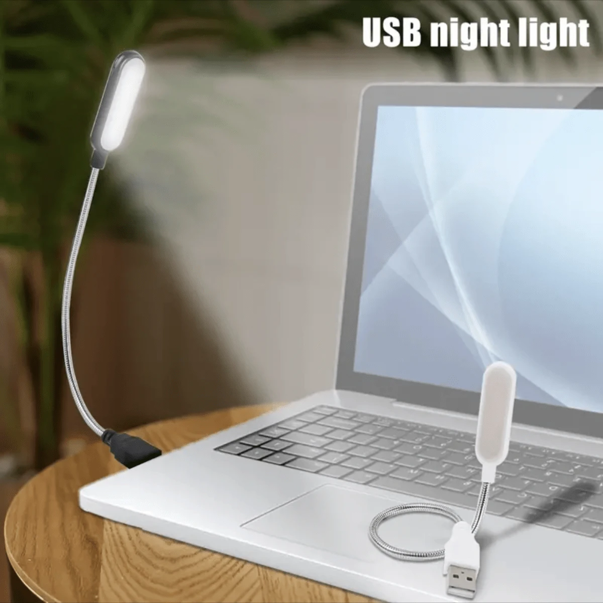 1pc USB LED Reading Light, Portable Flexible USB Eye Protection Mini Night Light, Laptop Computer Desktop Desk Lamp - Black - View 1