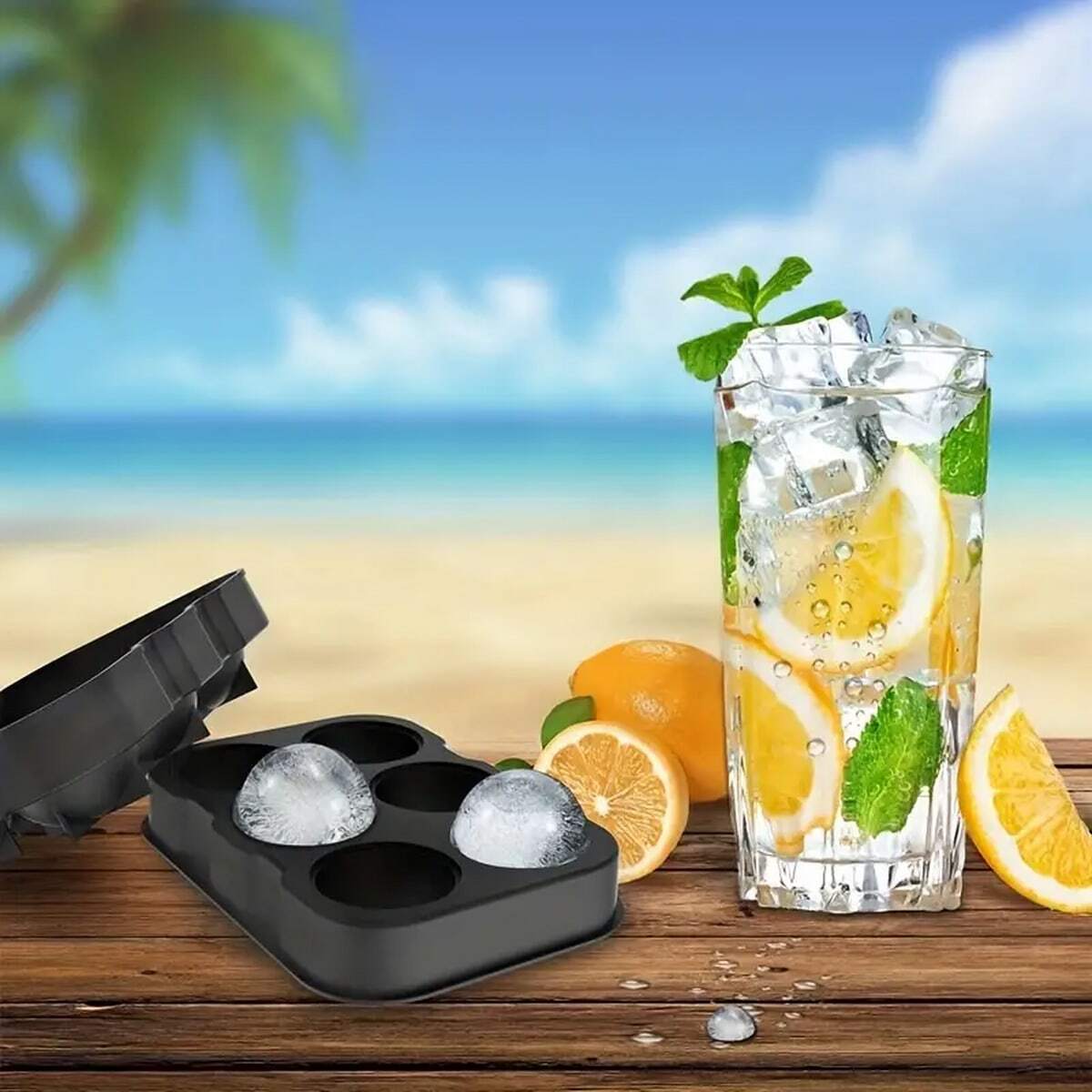 Molde De Silicona Para Bolas De Hielo Grandes (1-8 Unidades) – Esfera Perfecta Para Whisky O Refrescos