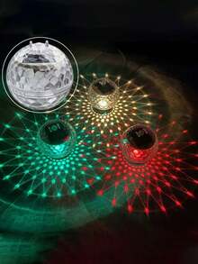 1 件太阳能魔球浮池灯，水上浮吊两用，LED 户外防水装饰景观灯，RGB/暖光变色浮灯适用于日常节日家居装饰花园庭院草坪小路街道小路门廊甲板池塘温泉鱼池泳池家庭晚餐生日派对婚礼装饰氛围灯 - 彩色 - 查看 7