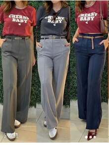 Women Pants - 藏蓝色 - 查看 5