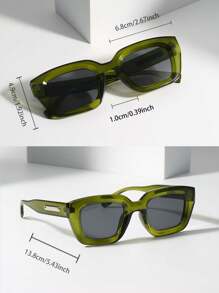 1pc Square Shaped Versatile Fashion Glasses For Slimming Effect Shades Beach Accessories Beach Accessories For Women Glasses Shades Basics Fall Winter Women Outfits Clothes Business Casual Gifts For Summer Beach Vacation,Outdoor,Travel