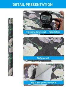 1 rollo 44,5cm Papel tapiz floral retro, despegar y pegar, adecuado para decoración de fiestas, dormitorios, gabinetes, etiquetas decorativas removibles