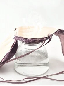 Women's Purple Lace Bra, Push Up & Cross Back, Sexy Bra Lingerie