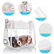 Clear Bag Stadium Approved Clear Concert Purse For Women Clear Crossbody Handbag For Concerts Festivals Sports Events - C型-白色 - 查看 5