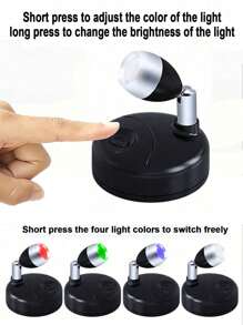 1 foco inalámbrico RGB LED, Luz LED portátil, luces LED de acento operadas con batería y control remoto, Luz LED portátil regulable con cabezal giratorio para cuadros, pinturas, obras de arte, armarios, etc. - Multicolor - Ver 8