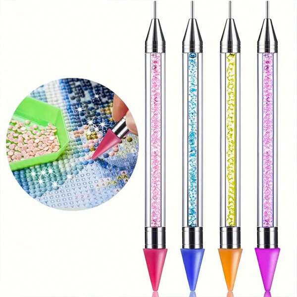 1/4pcs Set Diamond Painting Tools, Self-Adhesive Pen, Double-Tipped No Glue Design, With Diamond Accessories, Suitable For 5D DIY Painting Craft, Cross Stitch