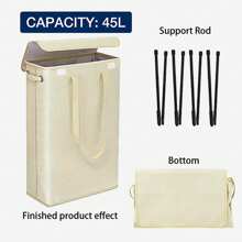 1buc Gri 45l Coș de depozitare haine murdare pliabil cu material textil, coș de rufe pentru colectarea hainelor și depozitare pantaloni pantofi blugi cizme fustă coș de rufe, coș de spălat Organizator de baie, coș, coș de depozitare, coș de rufe pliabil