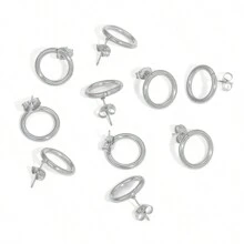 6件套不锈钢时尚镂空圆形耳环，DIY珠宝配件工艺礼品 - 耳環 - 查看 3