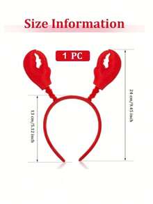 1pc Crab/Lobster Claw Headband, Seafood Theme Pop Hat For Party/Cosplay/Costume/Decoration, Suitable For Summer Beach And Ocean Themed Parties And Events - Multicolor - View 3