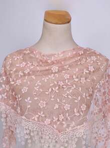 1 pieza/2 piezas Chal/Bufanda de mujer de unicolor/estampado de encaje con flecos, casual y versátil para primavera/verano - bufanda triangular - Ver 27