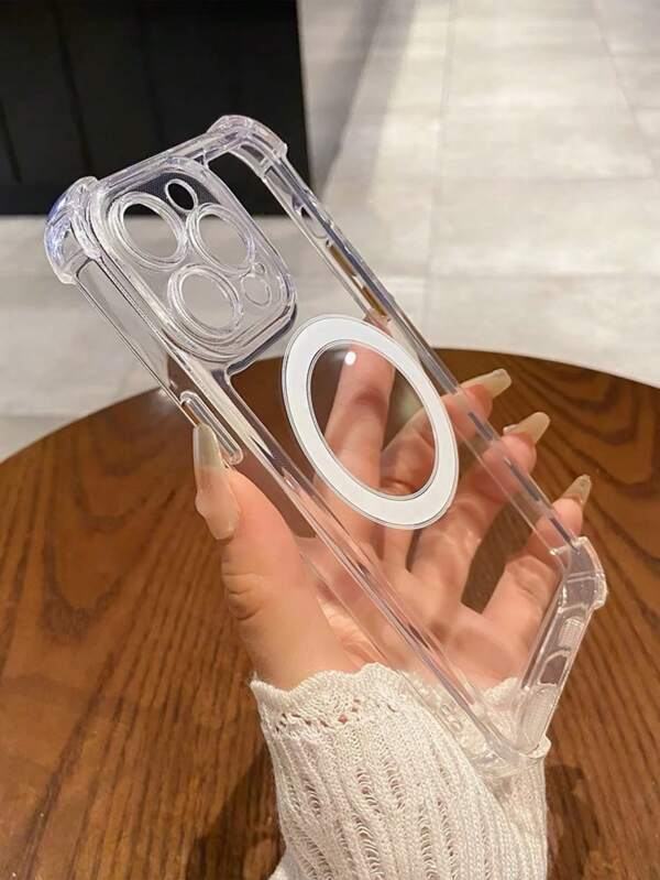Funda magnética de airbag compatible con iPhone 16 Pro Max, funda transparente a prueba de golpes con carga inalámbrica y diseño delgado compatible con iPhone 14 Pro, 13, 12, 11, XR, 15 Pro + Protección de cámara de alta gama