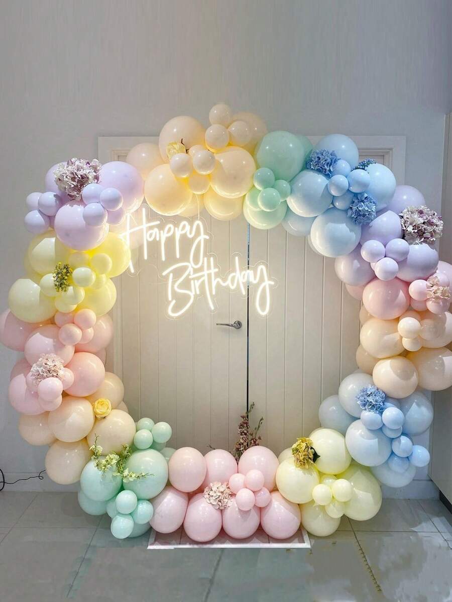 Kit de arco de guirnalda de globos pastel de 160 piezas en colores pastel de macaron, decoración de cumpleaños para niños, decoración de baby shower, , revelación de género, bodas - Multicolor - Ver 1