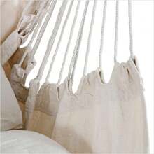 Swing Hanging Rope Net Chair Porch Patio With 2 Cushions Beige Hammock Chair - 彩色 - 查看 6