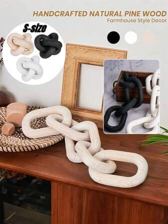 1 Pièce Grande Décoration En Chaîne En Bois Rustique, Convient Pour La Décoration De Table Basse Ou D'étagère De Livres, Parfait Pour La Décoration D'étagères, Boho, Pays Ou Fête À La Maison Décor Moderne, Cadeau Idéal Pour Le Nouvel An, La Saint-valentin Et L'anniversaire