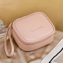 1 pièce Nouveau sac de maquillage de style crème, sac de rangement, sac cosmétique pour rouge à lèvres, portable et imperméable, petit et raffiné. Organisateur de voyage et de toilette. Accessoires avec fermeture éclair, cadeau essentiel.