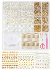 890pcs Bracelet, Necklace, Hair Accessories, Charm DIY Pearl Jewelry Making Kit, Adult Craft Beading Supplies, Birthday Party, Valentine's Day, Christmas Gift