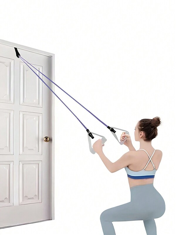 2 pièces Bandes de résistance d'exercice aérobique multifonctionnelles, renforçateur de bras détachable et accessoires de gym pour l'expansion de la poitrine, sport, gym, exercice à domicile, sangle de gym, bandes de résistance