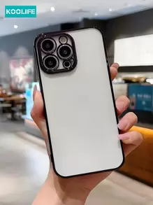 1 pieza Funda de teléfono con recorte preciso y estilo moderno de TPU enchapado compatible con iPhone 13/14/15 Pro Max, anti-caída y a prueba de golpes, delicada carcasa suave de TPU