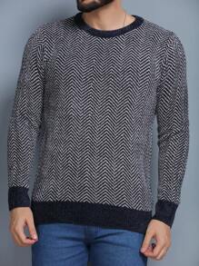 Men Sweaters - Màu xanh hải quân - Xem 2