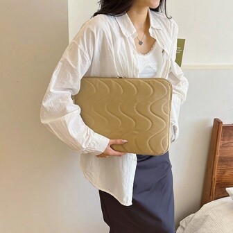 1 Stück Mode Erdtextur bestickter 11-Zoll-iPad-Innenbeutel, 13-14-Zoll-Laptop-Tasche, Aufbewahrungstasche