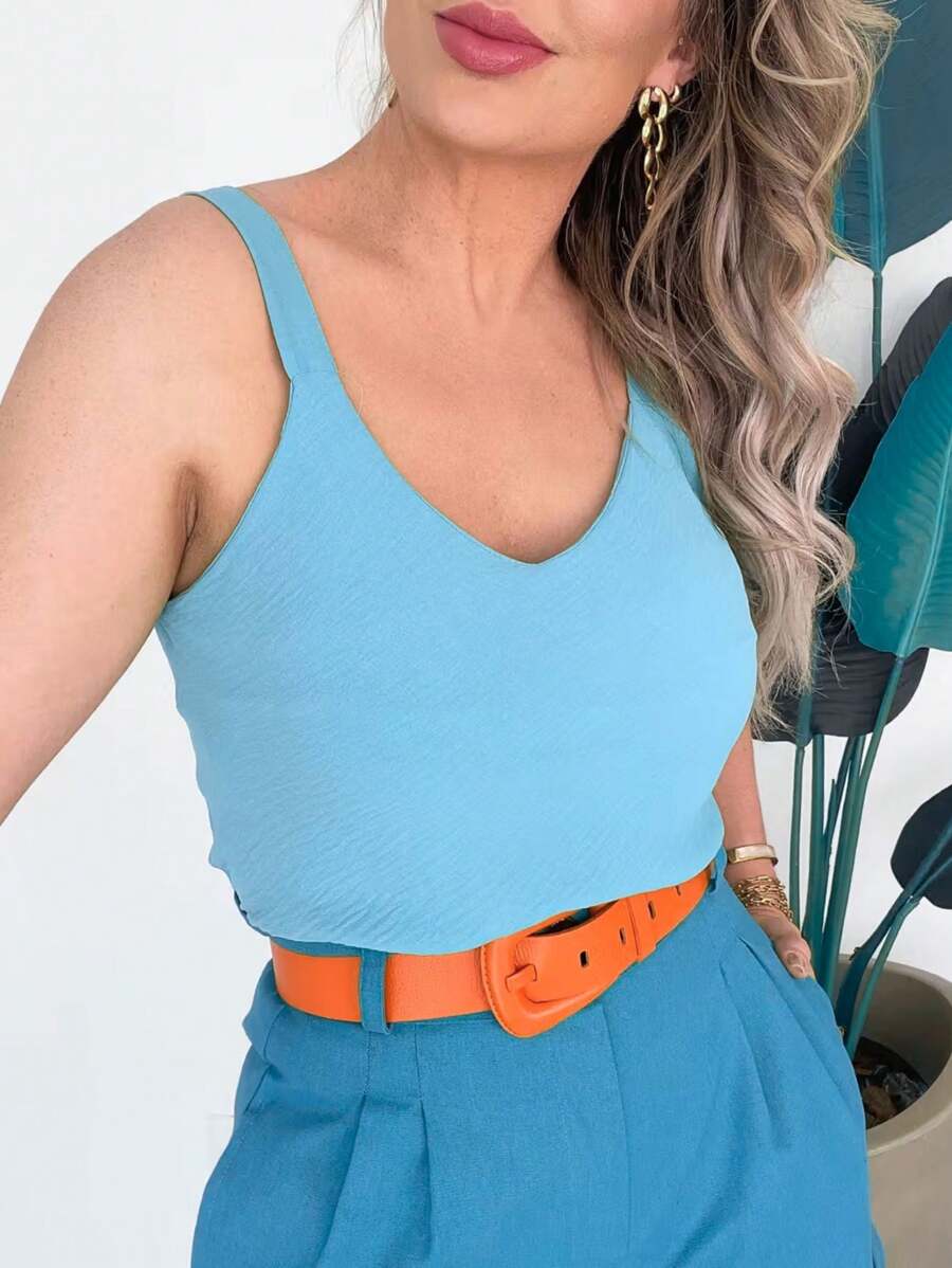 Women Tank Tops & Camis - Baby Blue - View 1