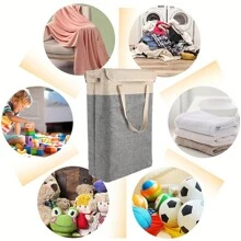 1buc Gri 45l Coș de depozitare haine murdare pliabil cu material textil, coș de rufe pentru colectarea hainelor și depozitare pantaloni pantofi blugi cizme fustă coș de rufe, coș de spălat Organizator de baie, coș, coș de depozitare, coș de rufe pliabil