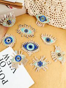 9 peças de remendos bordados de Olho Maligno e Olho Misterioso para aplicar com ferro em Denim, Jaquetas, Mochilas, Chapéus e Sapatos como enfeites DIY. - Multicolorido - Visão 2