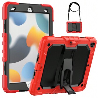 Kraftigt stötsäkert fodral kompatibelt med iPad (A16) 11:e/Air11/Air13 M3 (2025) 9:e/8:e/7:e generationen (2021/2020/2019), robust skyddande hårt fodral med inbyggt stativ för iPad 10,2 tum 2021/2020/2019