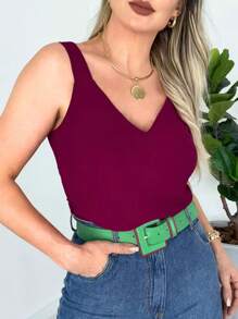 Women Tank Tops & Camis - Burgundy - View 1