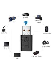 USB Bluetooth Receiver And Transmitter 5.1 Bluetooth Adapter With 3.5mm - Black - View 3